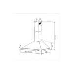 ⁦شفاط مطبخ هرمي ماستر جاز - 3 سرعات - 60 سم - ايطالي Mghf-60⁩ - الصورة ⁦2⁩