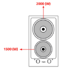 ⁦موقد كهربائي ويرلبول بلت ان 30 سم 2 شعلة - ستيل⁩ - الصورة ⁦4⁩