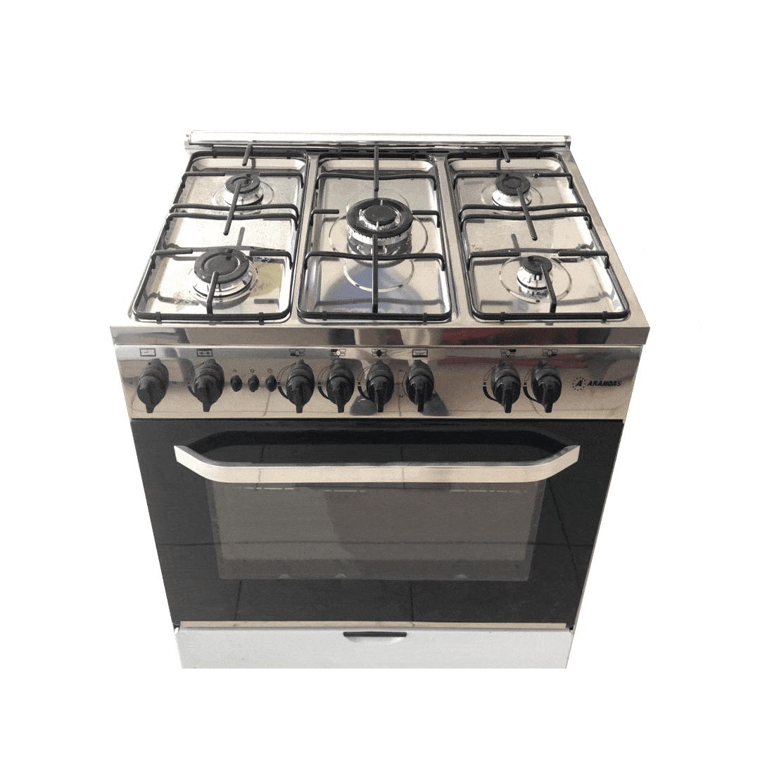 874546.gif فرن غاز ارنداس 55*80 سم ستيل مع مروحة - الصورة 1