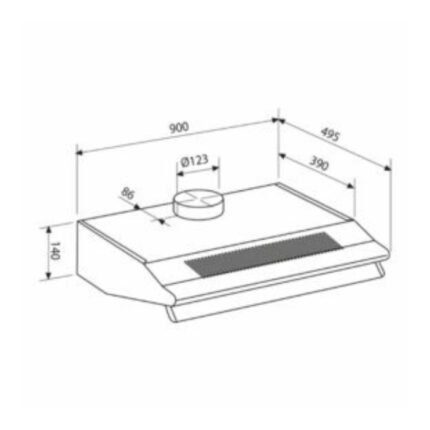 شفاط بلت ان أفقي جليم 90 سم 3 سرعات - ستيلGHC93IX