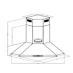 شفاط مطبخ زاوية ماستر جاز - 9 سرعات - 70 سم Mghco 100