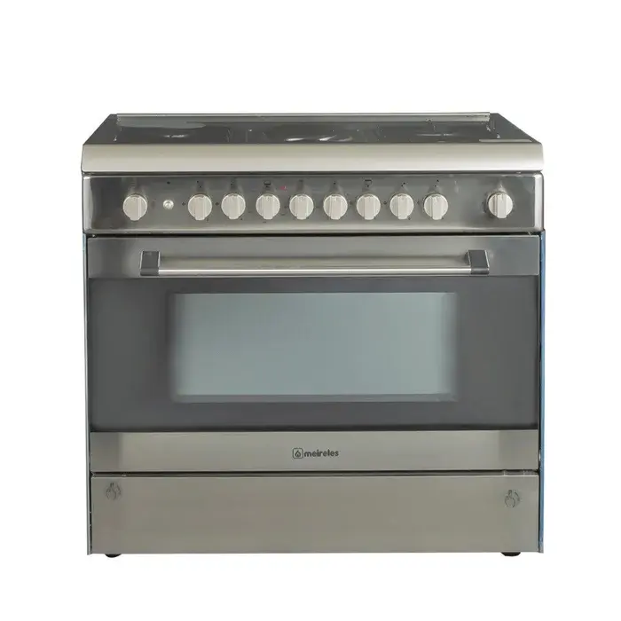 فرن غاز و كهرباء ميرلس 60×90 سم - 6 شعلات - أمان كامل - ستيل G9428X فرن غاز و كهرباء ميرلس