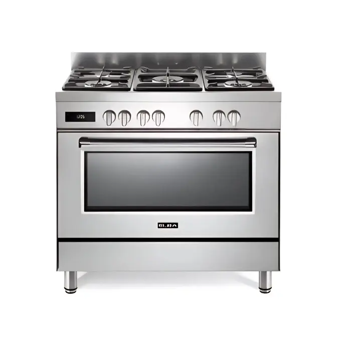 فرن ٥ عيون البا غاز وكهربا فري ستاند 90 سم – ستيل EX 965 M SA فرن ٥ عيون