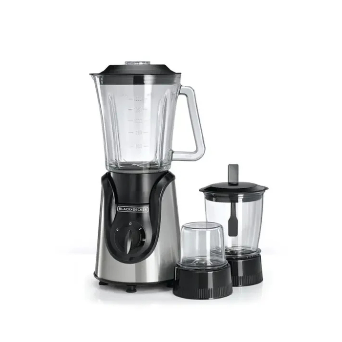 بلاك اند ديكر خلاط زجاجي 600 وات - أسود*فضي BX600G-B5 بلاك اند ديكر خلاط