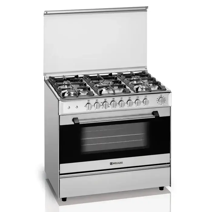 فرن غاز 90 سم ويل جاز 5 شعلات ستيل - برتغالي GCW 99SS فرن غاز 90 سم