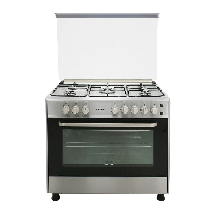 فرن غاز 90 سم فيستا 5 شعلات شبك ثقبل - ستيل FF9603GFZW فرن غاز 90 سم